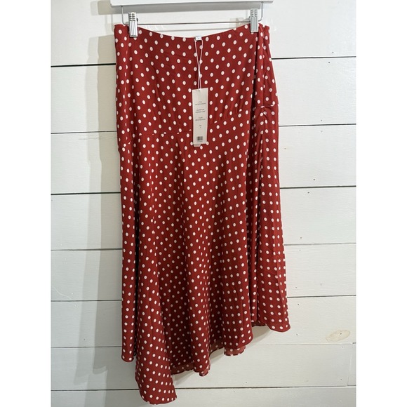 NWT Veronica Beard Women's Orange Dot Rosemary Asymmetrical‎ A-Line Skirt Size 4 - Picture 2 of 5